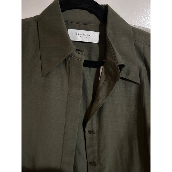 Equipment Femme Women’s Dahlia Crop Cotton Blend Button Up Shirt size S NWT - Picture 3 of 10